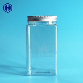 Envases de comida plásticos del cuadrado fino de la pared con el tapón de tuerca de aluminio