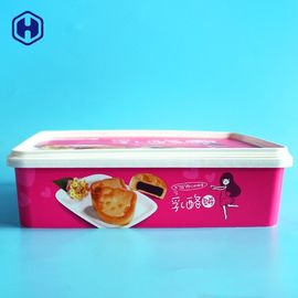 Pequeño envase de plástico del pastel de queso de las galletas de la luna de la caja de IML antiarañazos