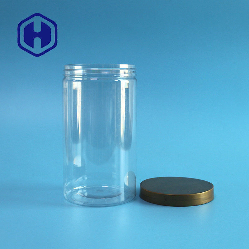 La camiseta cilíndrica a granel 750ml juega los tarros plásticos del almacenamiento para el acondicionamiento de los alimentos