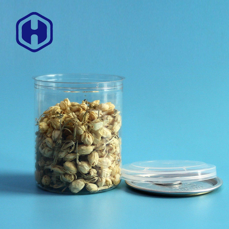 La lata de PET personalizada con la lata clara para la salsa, la especia o el almacenamiento de alimentos secos