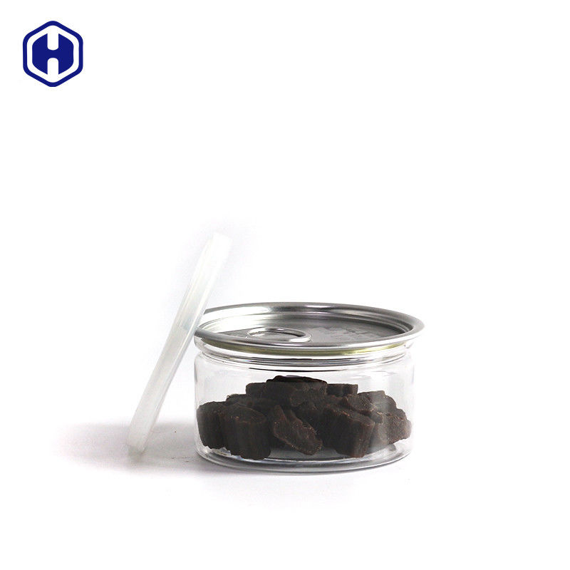 A prueba de fugas transparente Pet fácil de abrir latas de plástico / Pet fácil de abrir latas para salsa