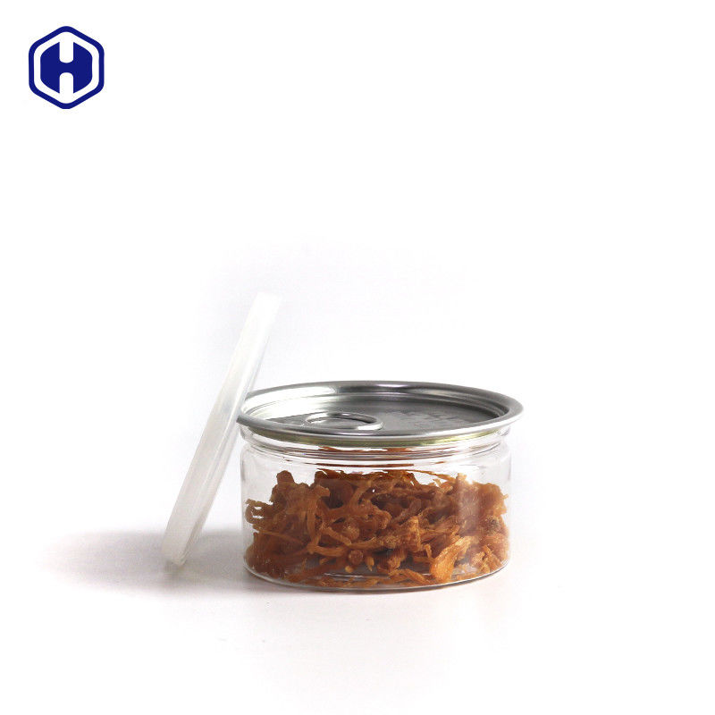 A prueba de fugas transparente Pet fácil de abrir latas de plástico / Pet fácil de abrir latas para salsa
