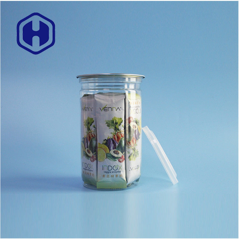 Envases de especias sin esfuerzo 307# Envases cilíndricos de PET para convenientes envases de alimentos