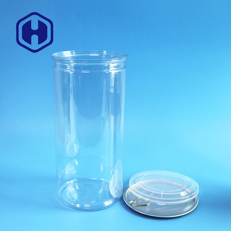 1380 ml de frijoles de palomitas de maíz PET transparente con boca ancha para llenar y dispensar sin esfuerzo