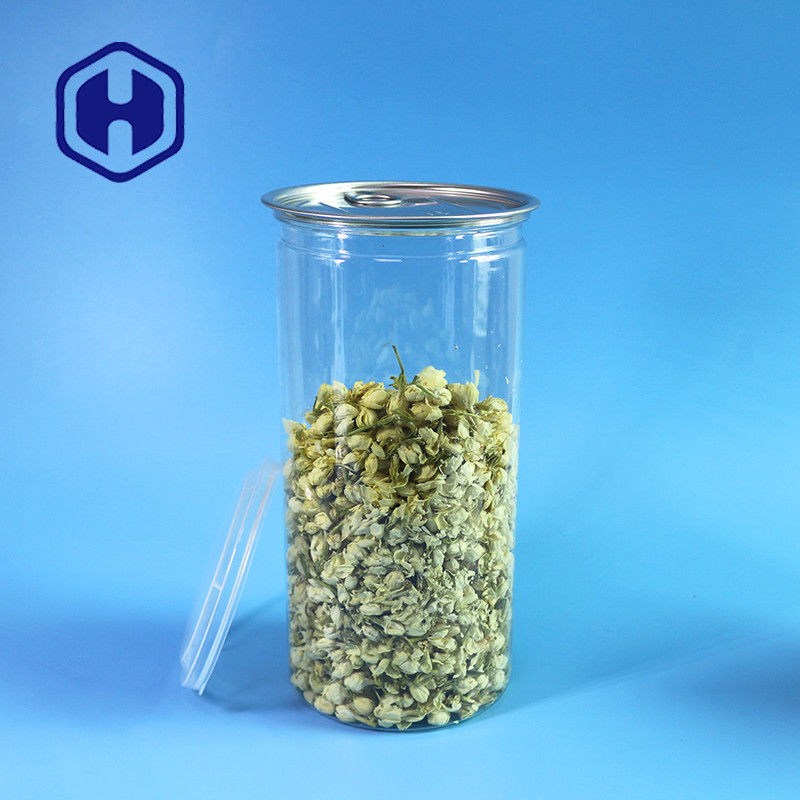 1380 ml de frijoles de palomitas de maíz PET transparente con boca ancha para llenar y dispensar sin esfuerzo