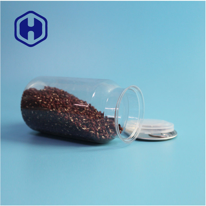 Latas de plástico PET transparentes para alimentos secos y especias con prueba de fugas y diseño fácil de abrir