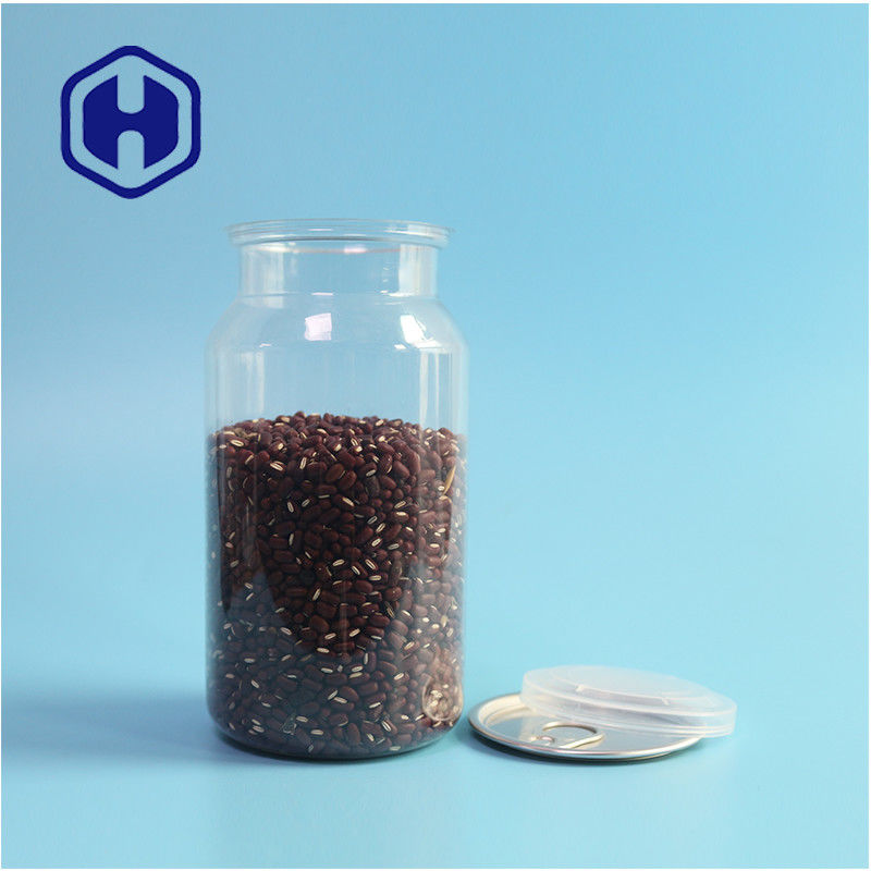 Latas de plástico PET transparentes para alimentos secos y especias con prueba de fugas y diseño fácil de abrir