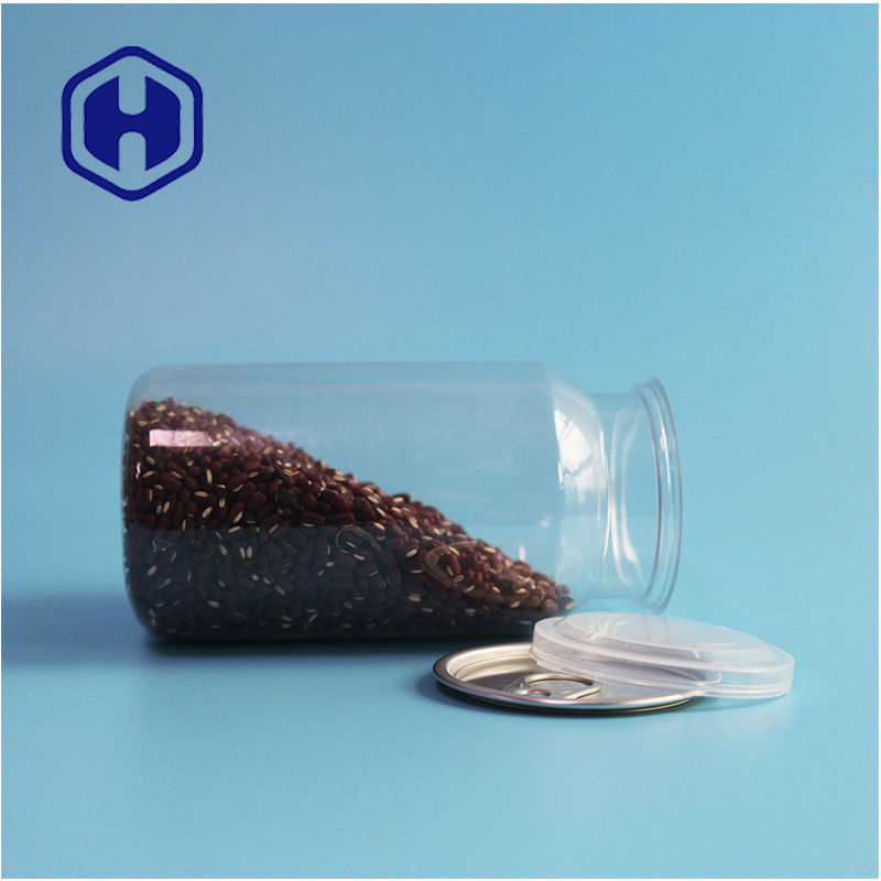 Latas de plástico PET transparentes para alimentos secos y especias con prueba de fugas y diseño fácil de abrir