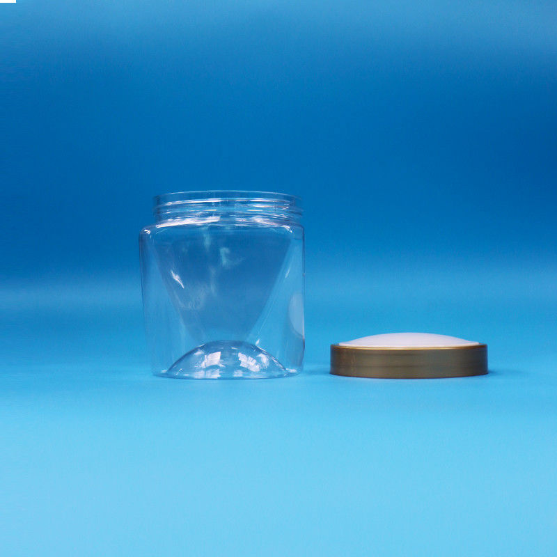 Boca ancha de plástico PET de grado alimenticio transparente para bebés y alimentos dulces Jar de tornillo tapa plana