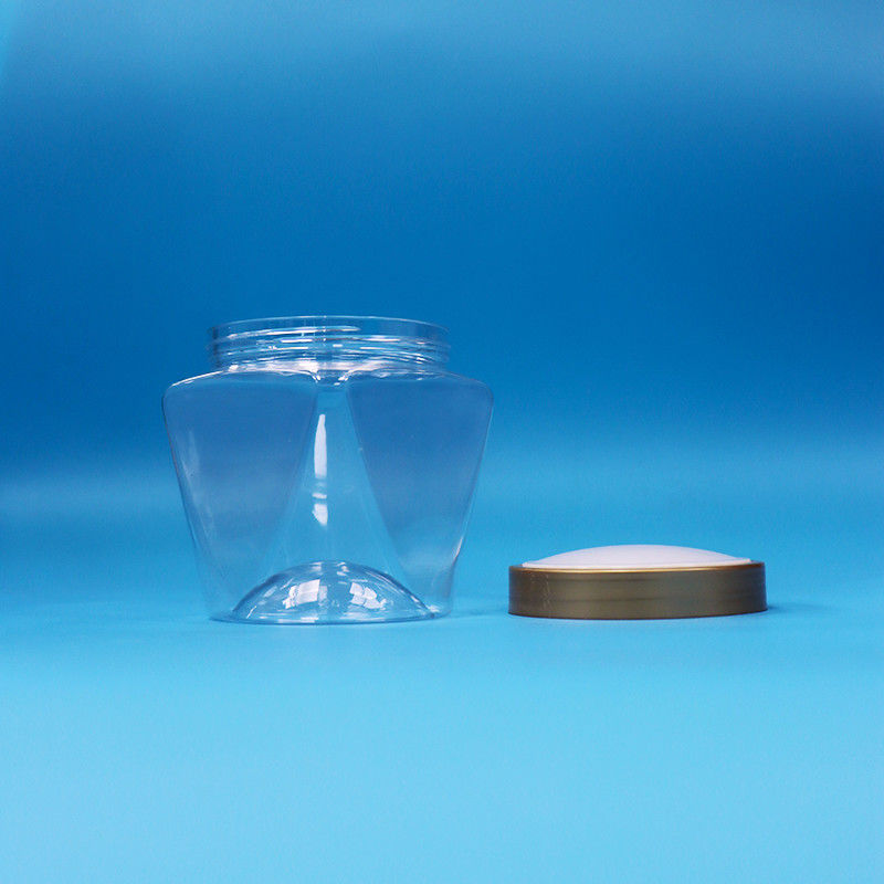 Boca ancha de plástico PET de grado alimenticio transparente para bebés y alimentos dulces Jar de tornillo tapa plana