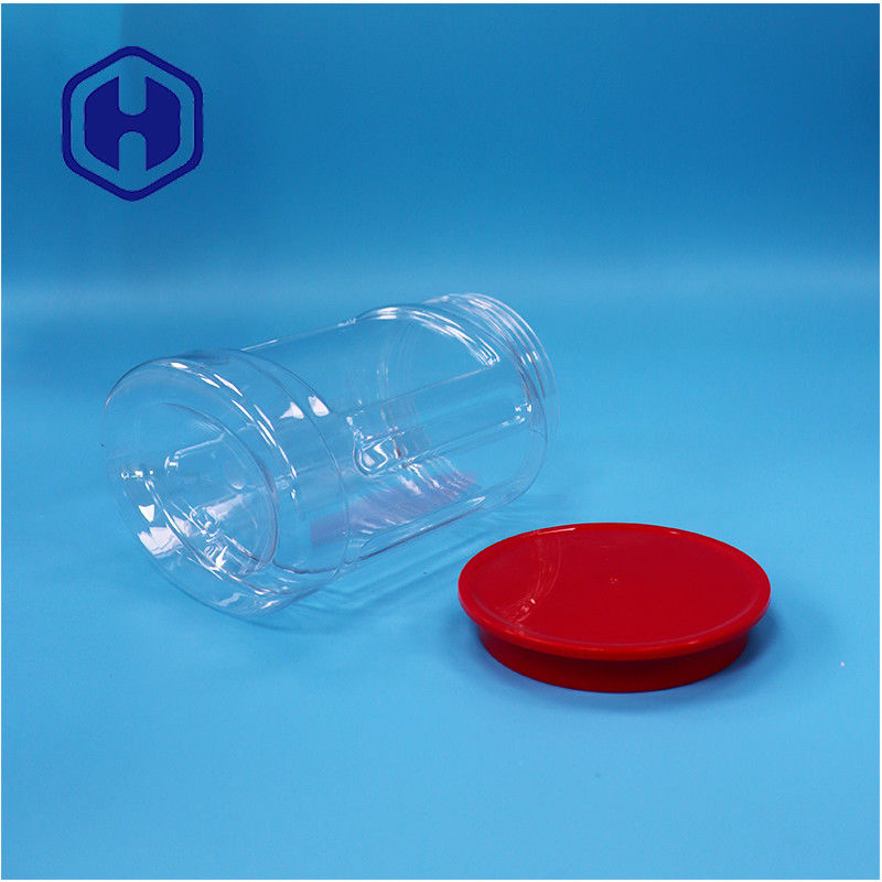 Forma ovalada transparente de plástico nueces dulces galletas de pimienta alimentos para bebés Jar de tornillo tapa superior