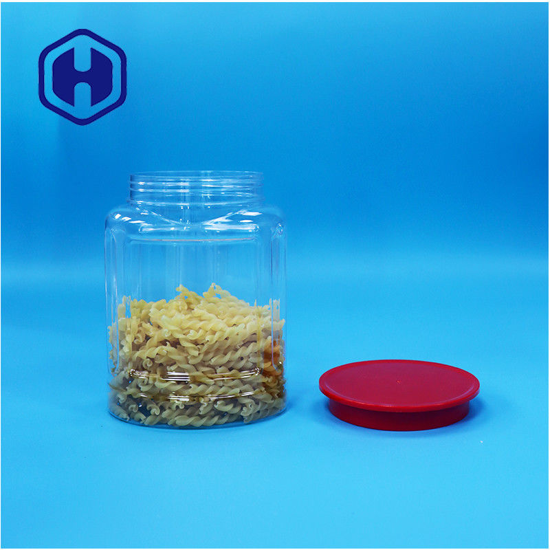 Forma ovalada transparente de plástico nueces dulces galletas de pimienta alimentos para bebés Jar de tornillo tapa superior
