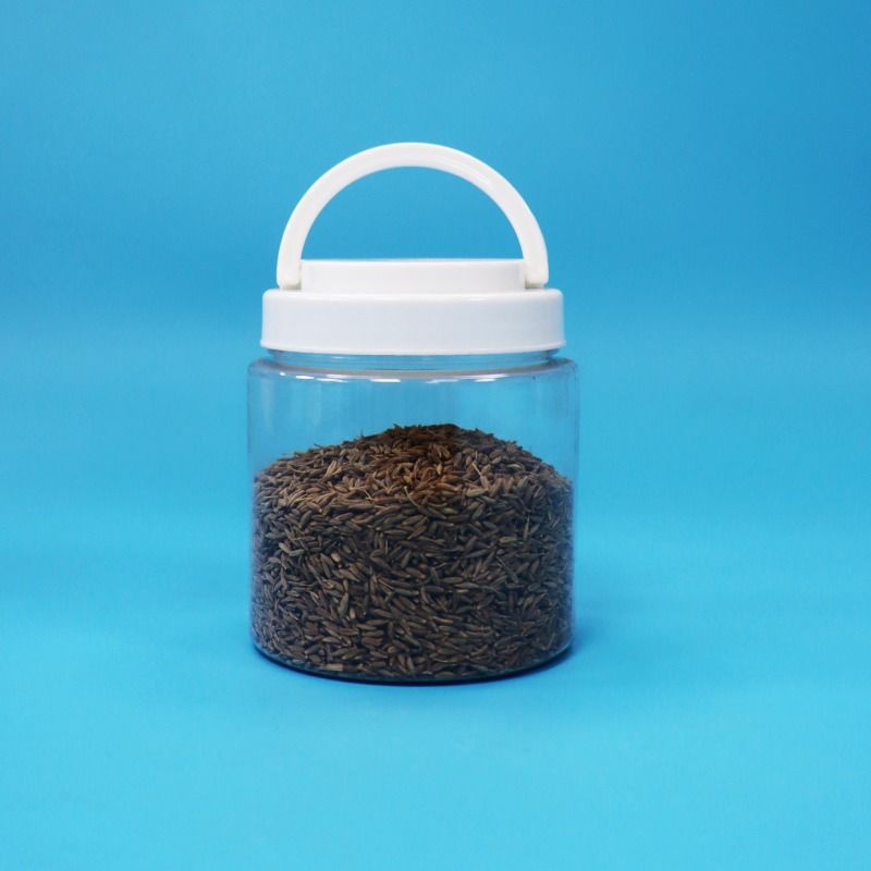 Transparente fácil abierto redondo Jarrones de plástico PET con tapa de tornillo Alimentos para bebés Semillas de nueces Dulces