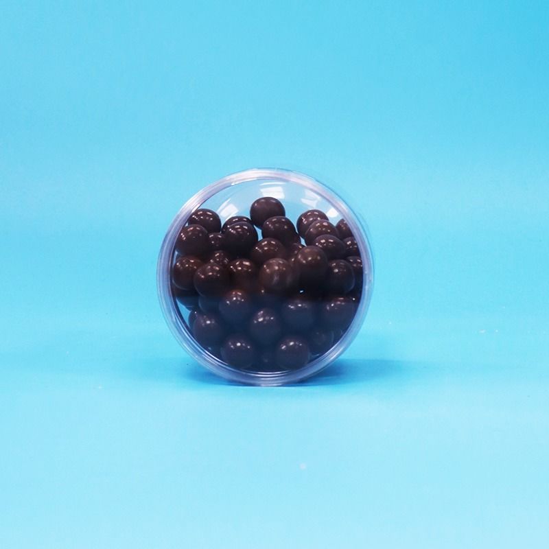 Comida seca de plástico PET transparente dulces galletas nueces frascos de regalo tornillo tapas planas grado alimenticio
