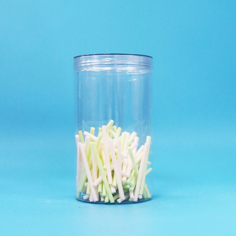 Sin BPA Cap de tornillo transparente transparente de forma redonda PET plástico de dulces galletas de nueces Jar