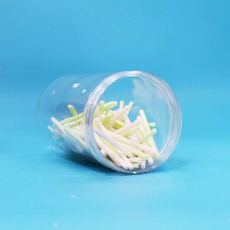 Sin BPA Cap de tornillo transparente transparente de forma redonda PET plástico de dulces galletas de nueces Jar