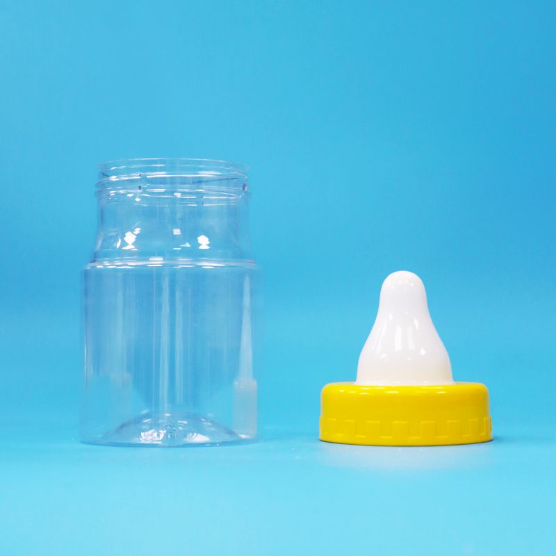 BPA libre tapa de tornillo transparente PET plástico frasco sellado para alimentos dulces galletas nueces