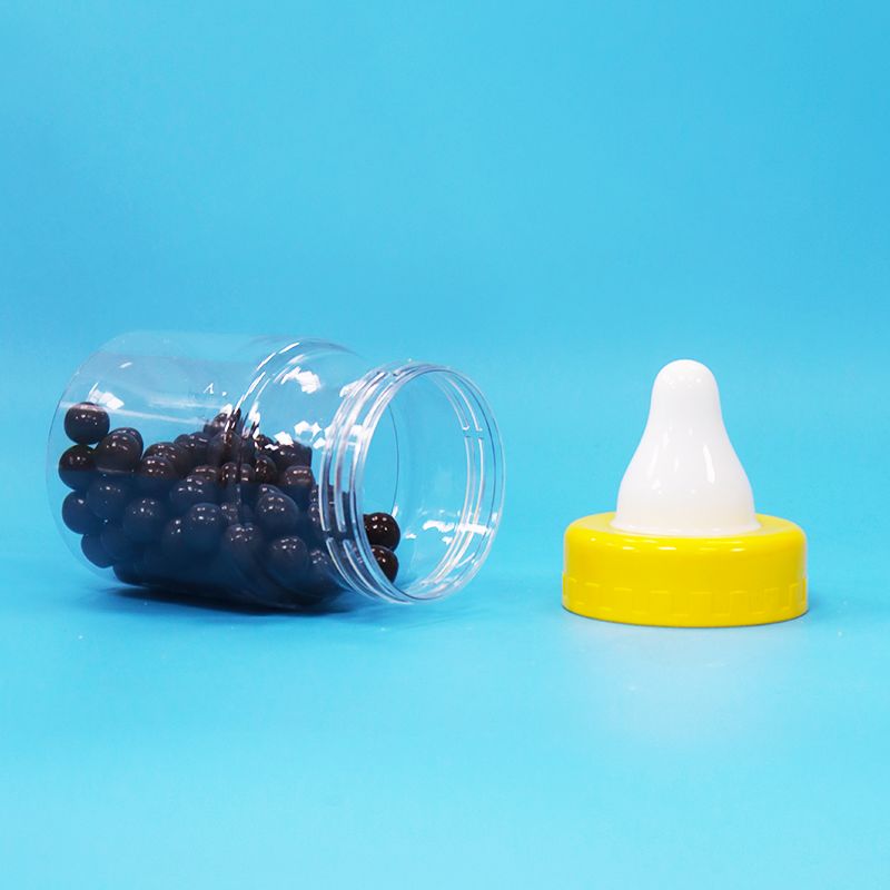 BPA libre tapa de tornillo transparente PET plástico frasco sellado para alimentos dulces galletas nueces