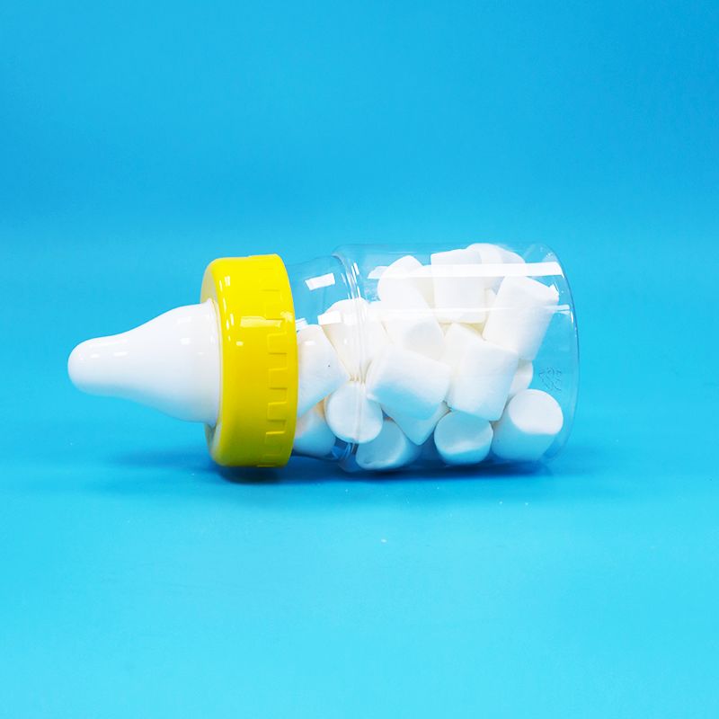 Calidad alimenticia transparente PET plástico cerrado del frasco de tornillo tapa para alimentos dulces galletas