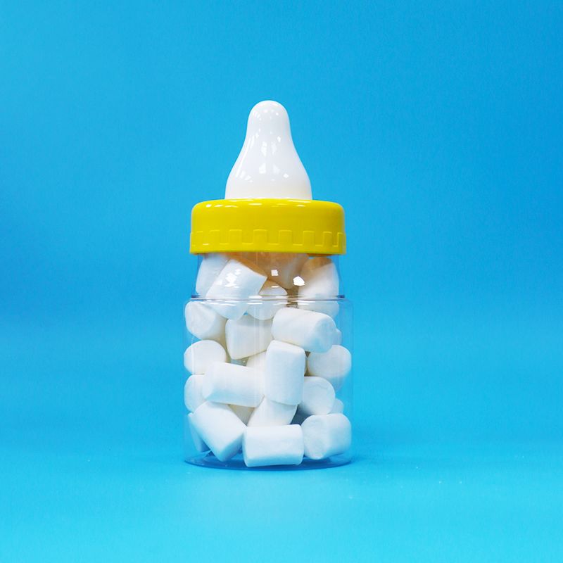 Calidad alimenticia transparente PET plástico cerrado del frasco de tornillo tapa para alimentos dulces galletas