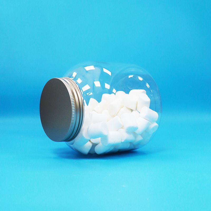 Capa de aluminio con tornillo Plástico PET transparente Caramelos redondos Nueces de comida diaria Jarras ecológicas