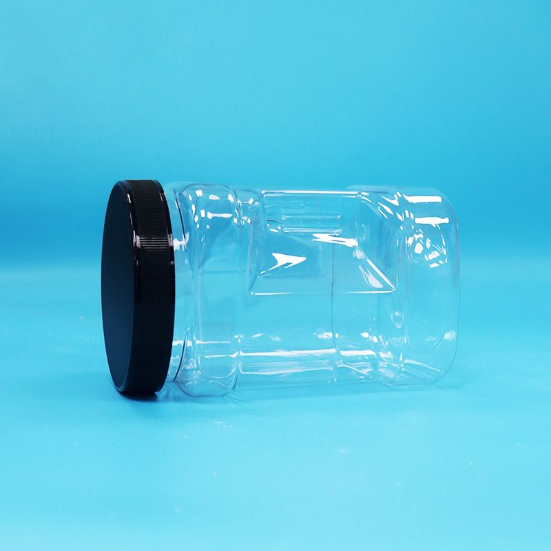 Frutas secas transparentes y nueces de forma cuadrada envases con agarre de plástico PET