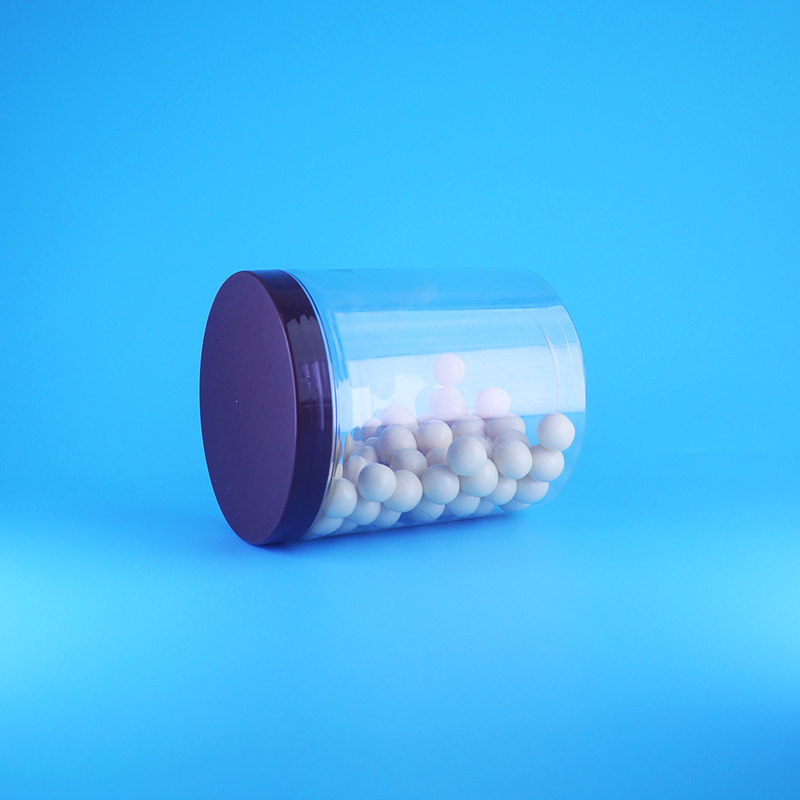 Frascos de plástico PET transparente, altos y redondos, herméticos para alimentos, para alimentos dulces y secos, con tapa plana de rosca