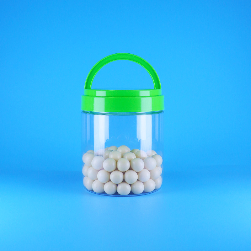 Tarro de mantequilla de maní redondo transparente de plástico PET vacío sellable con tapa de rosca sin BPA