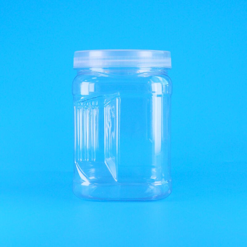 Cuadrado limpio de mascotas plástico de almacenamiento agarre oso galleta leche fecha galletas de arándano frascos