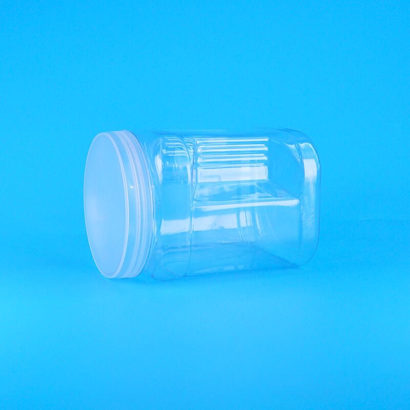 Cuadrado limpio de mascotas plástico de almacenamiento agarre oso galleta leche fecha galletas de arándano frascos