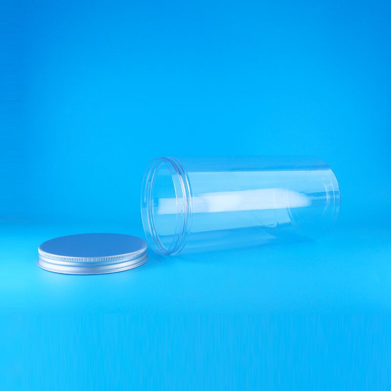 Capuchas de tornillo boca ancha clara hermética alta redonda comida seca de plástico jarras de galletas de oso