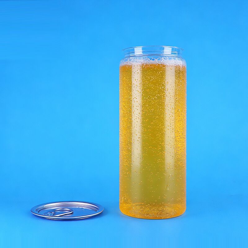 520 ml bien sellador PET transparente de plástico de bebida puede con tapa de aluminio para el almacenamiento de grado de alimentos