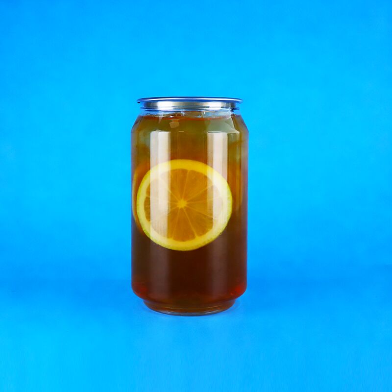 330 ml de lata de plástico de calidad alimentaria de PET transparente para popcorn de nueces de sidra de café