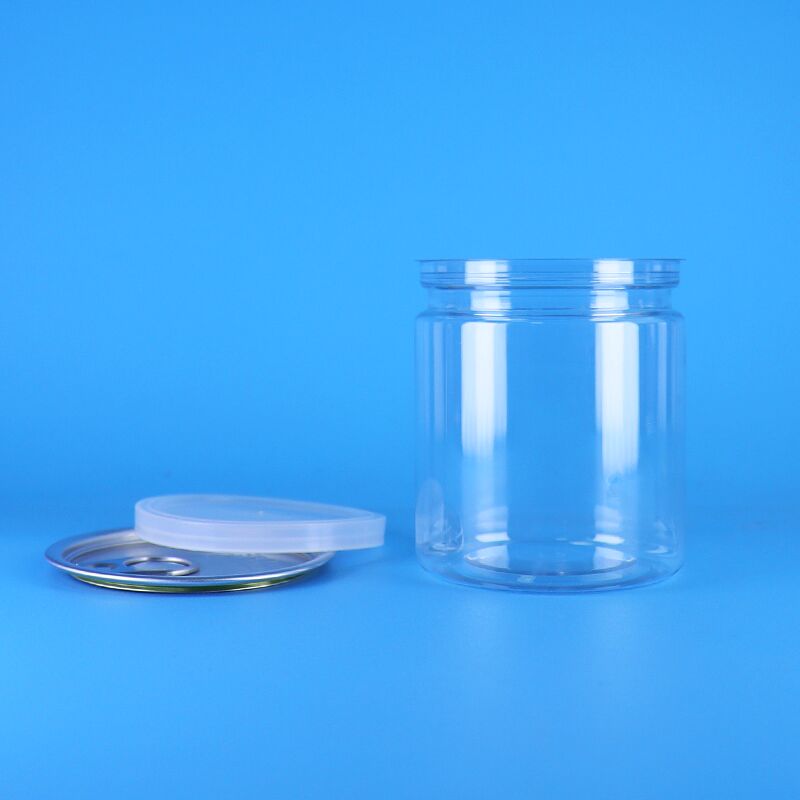 Soluciones de embalaje de alimentos de 250 ml de PET hermético fácil de abrir tapa de plástico de melocotones de lata de jamón de guisantes