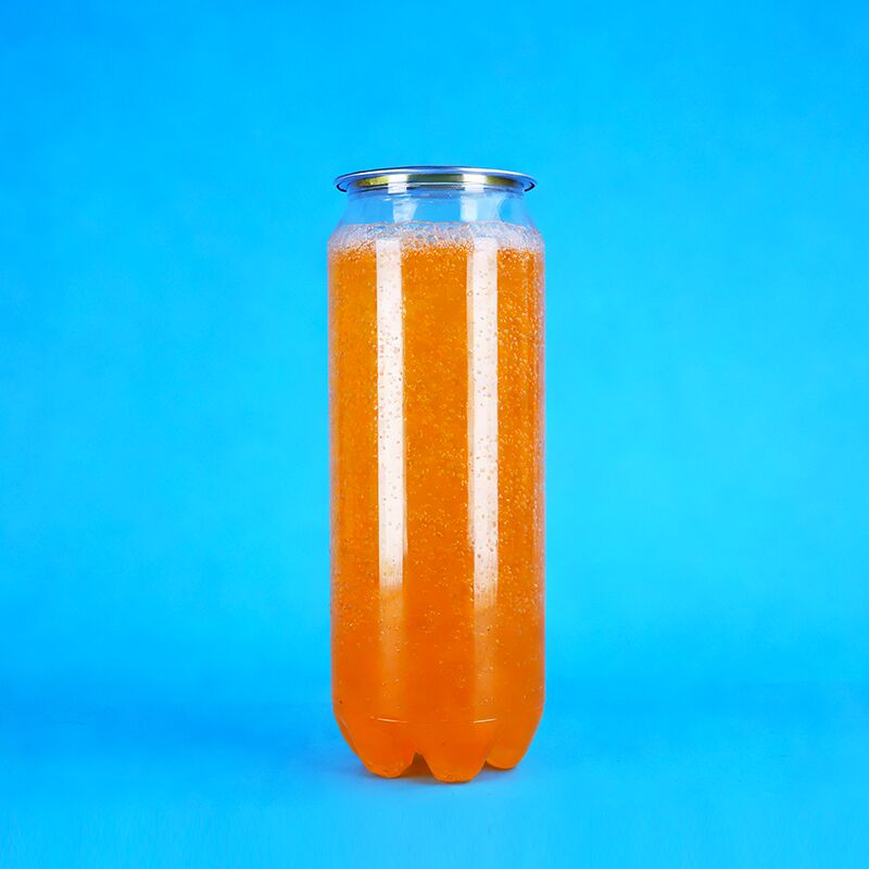 500 ml de tapa fácil abierta PET plástico puede fugar prueba de grado de alimentos para naranja gaseosas bebidas energéticas
