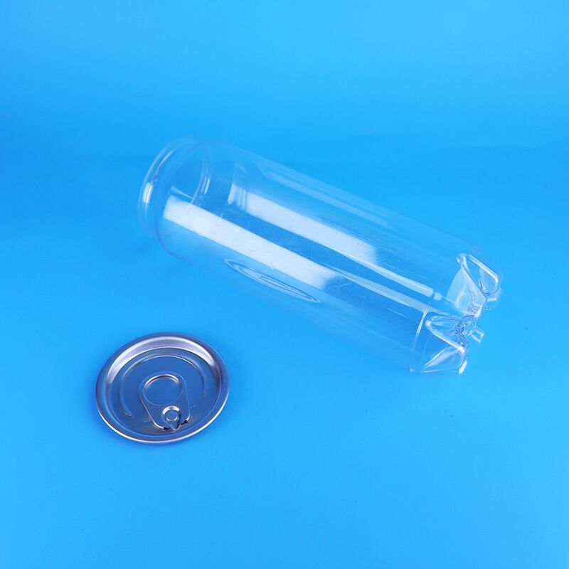 Jarrones de plástico personalizados de grado alimenticio PET plástico de soda Mike té verde puede abrir fácilmente tapa