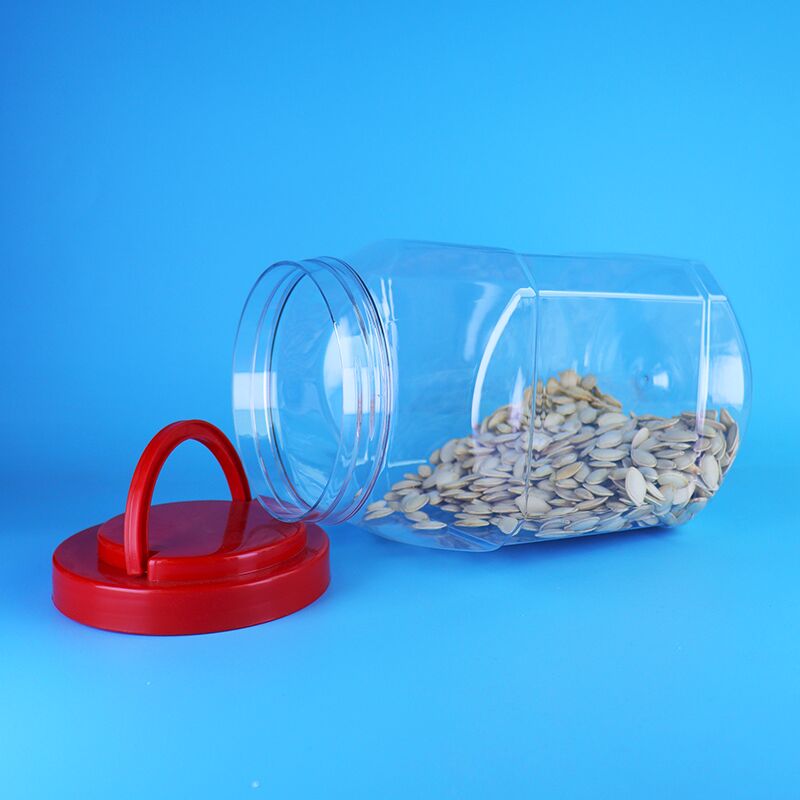 Frasco de plástico PET de 2100 ml sin BPA con tapa de rosca para almacenamiento de dulces y galletas