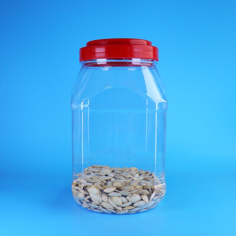 Frasco de plástico PET de 2100 ml sin BPA con tapa de rosca para almacenamiento de dulces y galletas