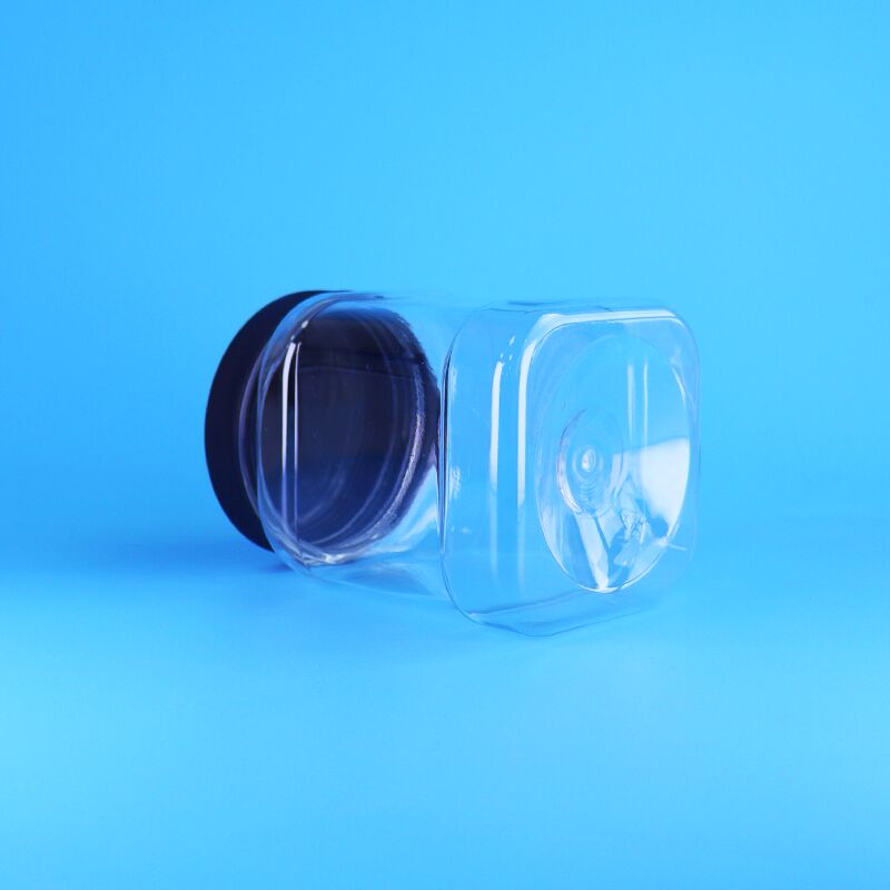 850ml Tarro de Plástico PET de Grado Alimenticio con Forma Cuadrada y Tapa de Rosca para Almacenamiento de Comida para Bebés y Caramelos