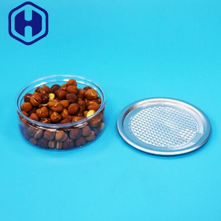 Lata de PET redonda de fácil apertura para alimentos, caramelos, galletas y embalaje de aperitivos