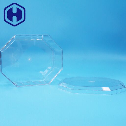 Caja de embalaje octogonal de plástico PET para galletas, caramelos, chocolate y frutas secas de calidad alimentaria