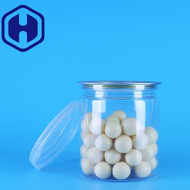 A prueba de fugas fácil tapa abierta clara redonda bocadillo dulces PET latas de plástico embalaje de alimentos