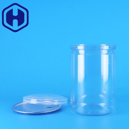 Botes redondos transparentes de plástico PET sin BPA para caramelos, yogur, alimentos para bebés y galletas con tapa de PE