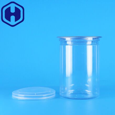 Botes redondos transparentes de plástico PET sin BPA para caramelos, yogur, alimentos para bebés y galletas con tapa de PE