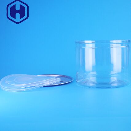 Bien sellar la lata de plástico PET transparente con tapa fácilmente abierta para frutas secas