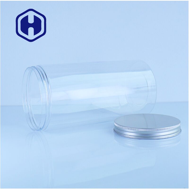 Jarrones de PET para alimentos transparentes libres de BPA con tapa de aluminio sin esfuerzo de almacenamiento