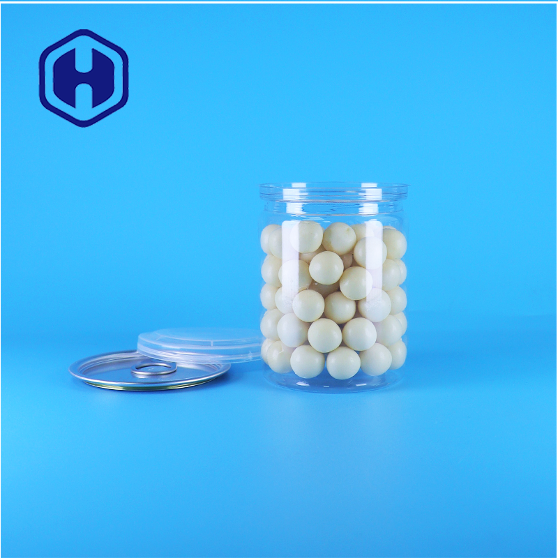 Latas de palomitas de maíz transparentes de PET con tapas fáciles de abrir, alimentos secos de frutos silvestres orgánicos de la selva