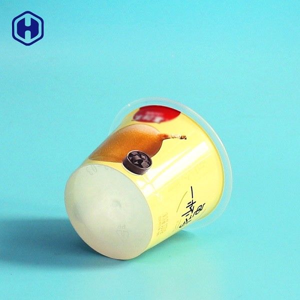 Taza vacía colorida del yogur de la prueba líquida del escape del top de la hoja de la taza del zumo de fruta IML