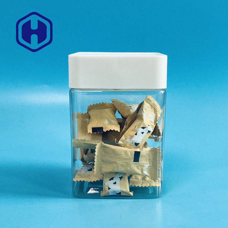 El tarro de galletas del animal doméstico del plástico transparente para la nuez de las semillas de la melcocha de las fechas secó la fruta vegetal