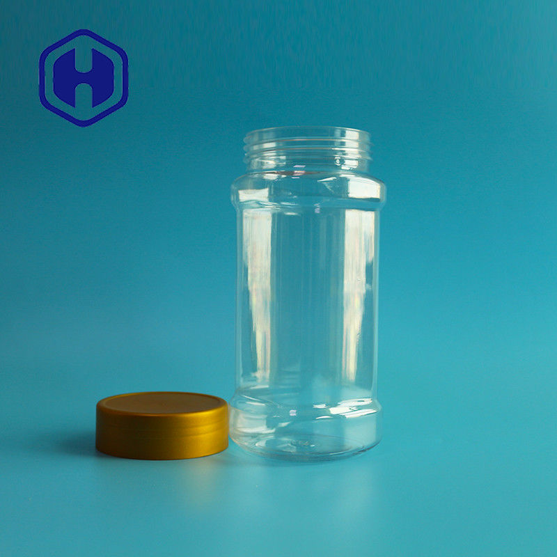 Tarro plástico 30oz 900ml de la galleta del anacardo del animal doméstico de la prueba cuadrada del escape para la harina de maíz del polvo del café